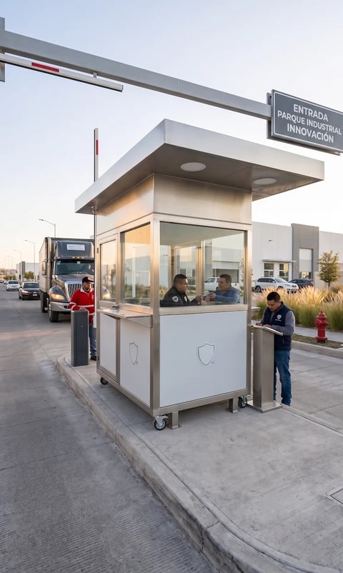 Caseta de vigilancia móvil de acero inoxidable para parques industriales y residenciales en Querétaro - IMAQ